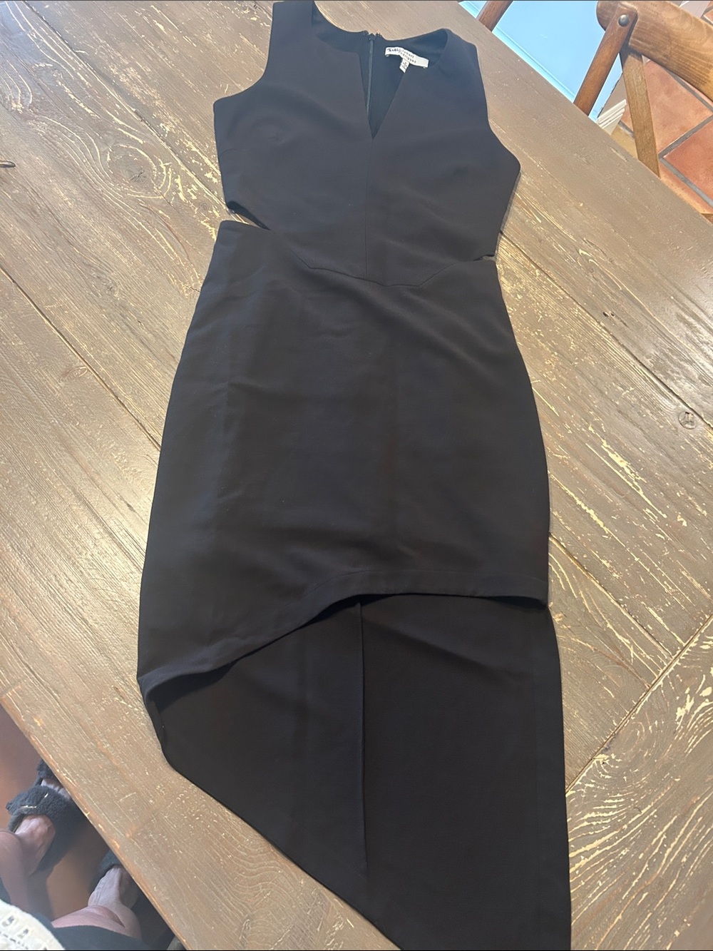 Robert Rodriguez Black Asymmetric Cut-Out Sheath Dress